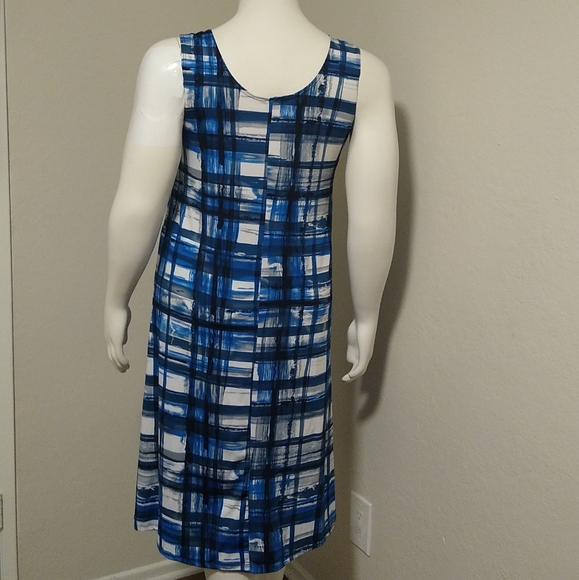 Vejaiz Designs Blue White Plaid Sleeveless Pullover Dress XL - Picture 11 of 11